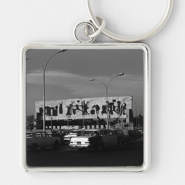 Chaveiro Praça Vintage Iraque Baghdad tahrir 1970 (Frente)