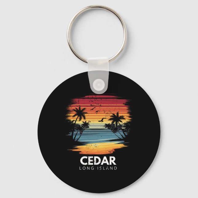 Chaveiro Praia de Cedar Long Island Surfboard Surfing Vinta (Frente)