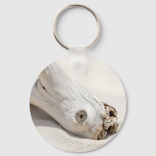 Chaveiro Praia de Madeira Flutuante Orgânica Minimalista Co