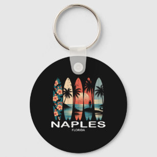 Chaveiro Praia de Nápoles Flórida Prancha de Surfe Retro _1