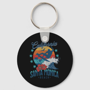 Chaveiro Praia de Santa Mônica Califórnia Surf Vintage Vaca