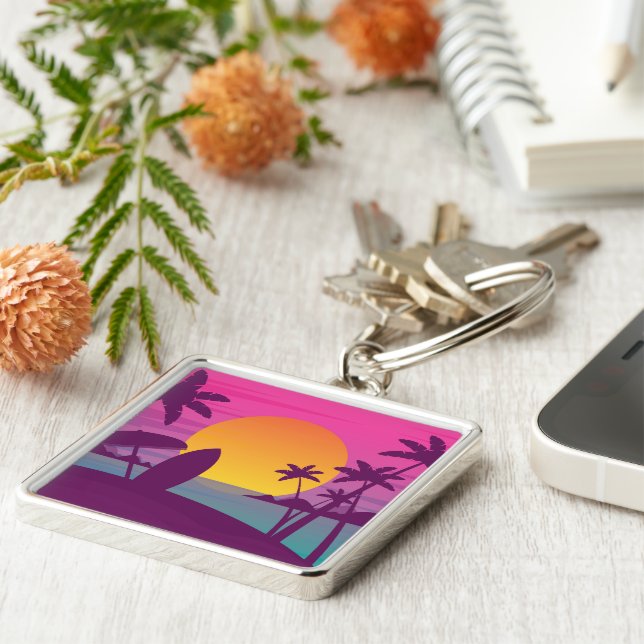 Chaveiro praia de surf roxa (Lateral)