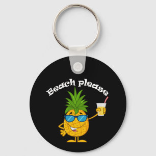 Chaveiro Praia, por favor - Engraçada Camisa do Abacaxi