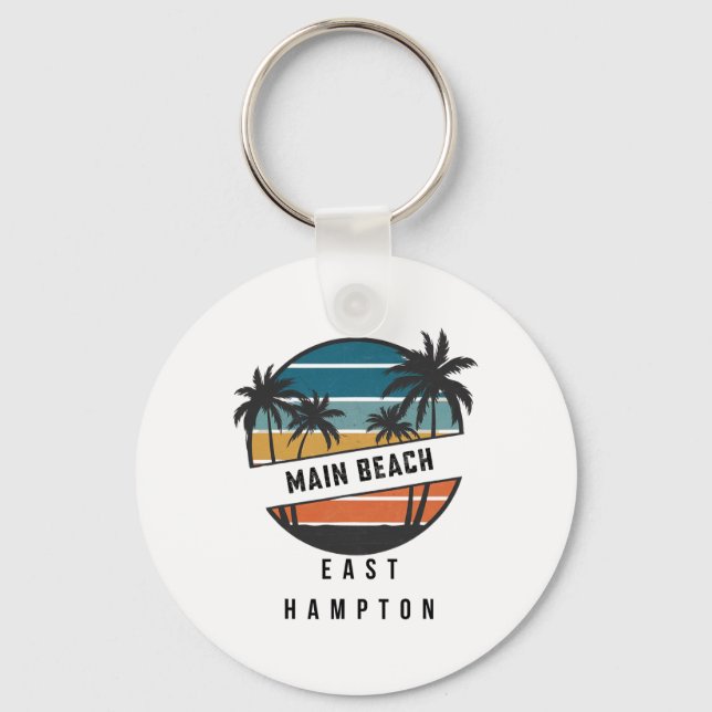 Chaveiro Praia Principal Retro East Hampton Prancha de Surf (Frente)