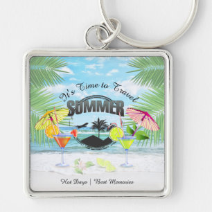 Chaveiro Praia Tropical, Férias de Verão   Personalizado