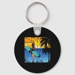 Chaveiro Praia Tropical Surf Pôr do Sol Surfboard Surfista
