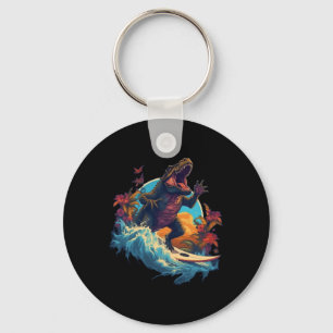 Chaveiro Prancha de Surf de Dinossauro Praia Surfista Dinos