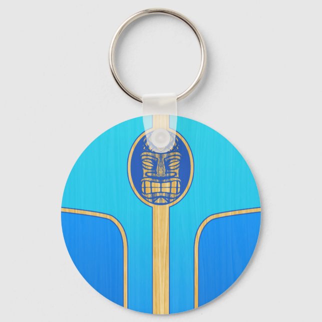 Chaveiro Prancha retro azul de Tiki (Frente)