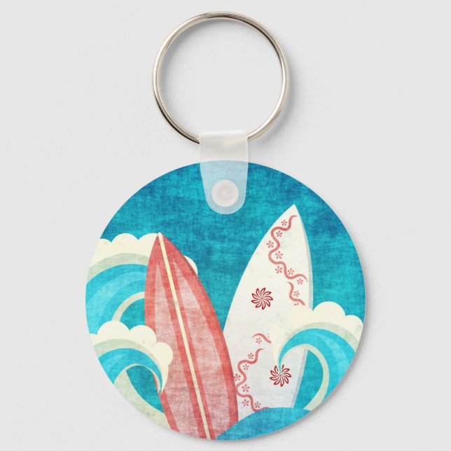 Chaveiro Pranchas de Surf Grunge Legais (Frente)