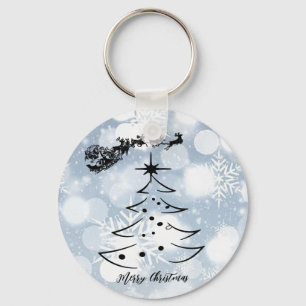 Chaveiro Prata Sparkassada Com Floco de Neve, Papais noeis,
