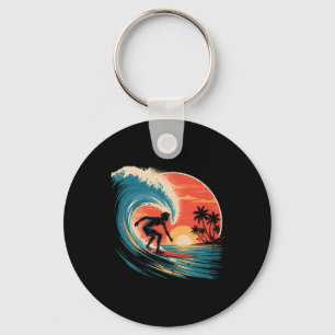 Chaveiro Praticante de surfe de praia Surfboard Vintage Ret