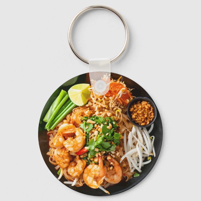Chaveiro Prato de Macarrão Pad Thai Tema Promocional  (Frente)