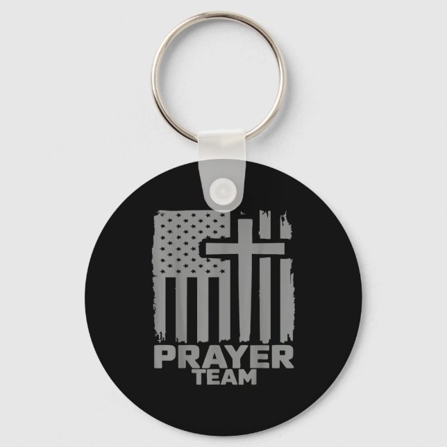 Chaveiro Prayer Team American Flag Christian Family Christi (Frente)