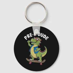 Chaveiro Pré-escolar Dude Dinossauro Skateboarding Crianças