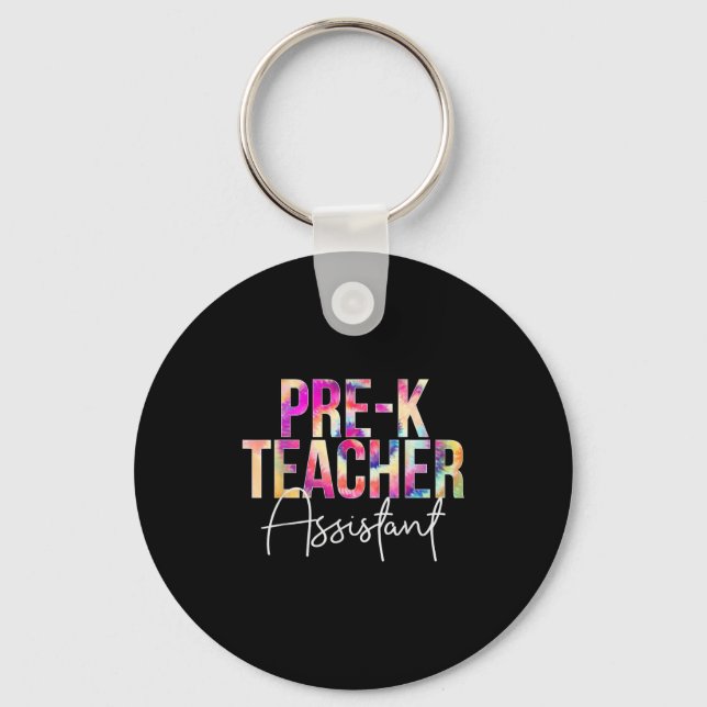 Chaveiro Pre-k Teacher Istant Tie Dye Back To School Apprec (Frente)