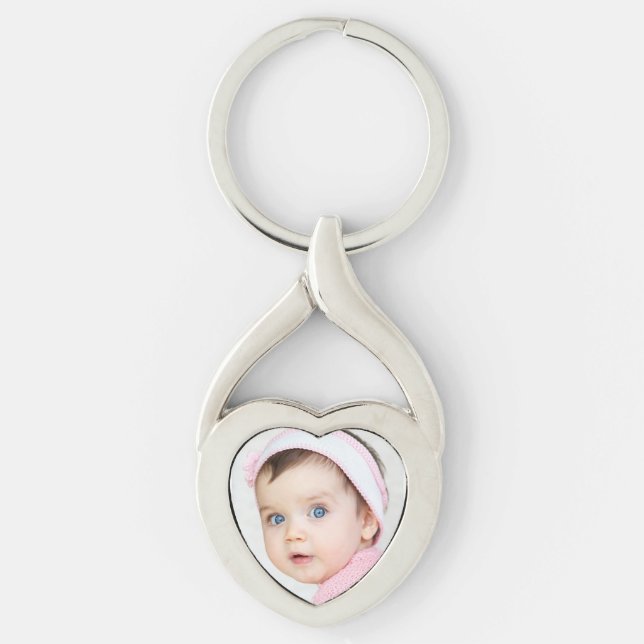 Chaveiro Precioso Menina Garota Silver Heart Gift Mãe (Frente)