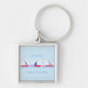 Chaveiro Preferencialmentes De Barcos À Vela Com Aquarelas 