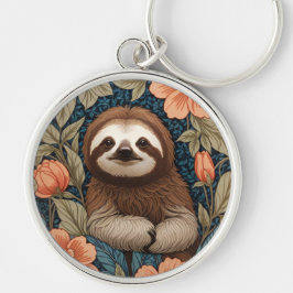 Chaveiro Preguiça Fofa Elegante Floral Inspirada em William