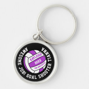 Chaveiro Prêmio personalizado branco roxo para esportes de