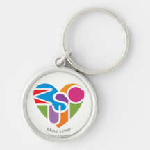 Chaveiro Premium do Lover's Heart® Music Lover