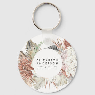 Chaveiro Premium Pure White Pampas Grass Floral Ultra