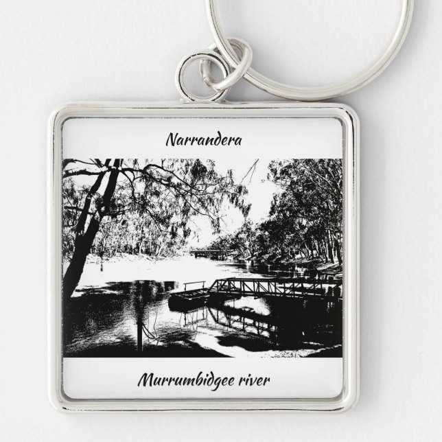 Chaveiro Premium quadrado, grande (5,08 cm) (Frente)