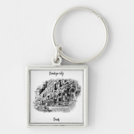 Chaveiro Premium quadrado, grande (5,08 cm)