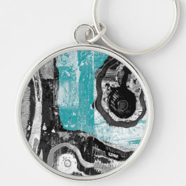 Chaveiro Premium Round Large Surface Current Abstract Flow 