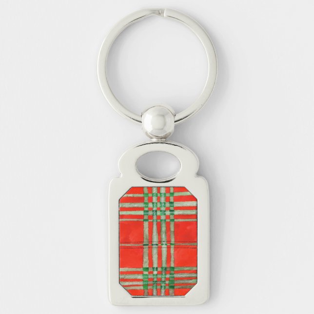 Chaveiro PRendedor de Chaves Metálico Retangular com TARTAN (Frente)