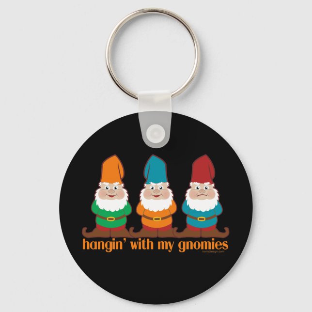 Chaveiro Prendendo Com Meu Azul De Gnomos (Frente)