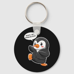 Chaveiro Preparado Pinguin Chute Arte Marcial Karate Caneta