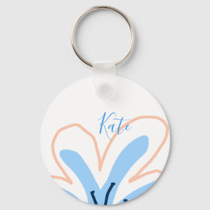 Chaveiro Presente boho retrô adicionar nome flor pastel lar