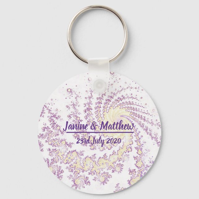 Chaveiro Presente bonito de Casamento Rosa (Frente)