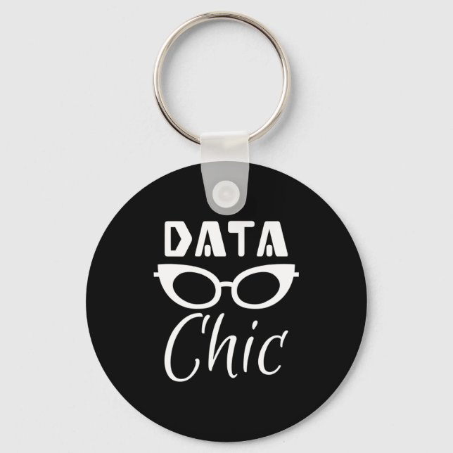 Chaveiro Presente Bonito T de Dados Chic Ciência de Dados M (Frente)