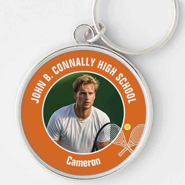 Chaveiro Presente Comemorativo de Foto de Tenista Laranja (Frente)