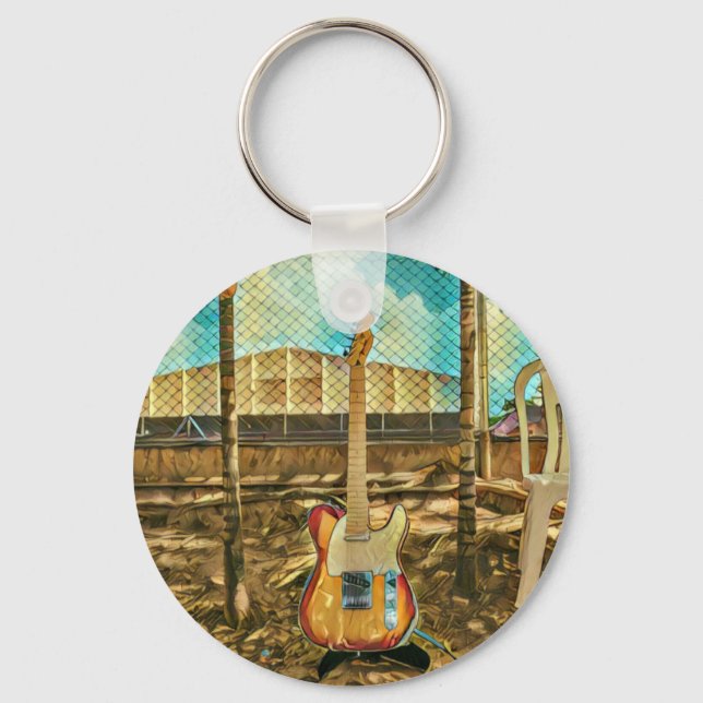 Chaveiro presente de amante de guitarra (Frente)