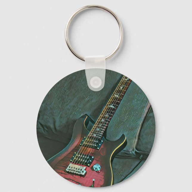 Chaveiro presente de amantes de guitarra de músico (Frente)