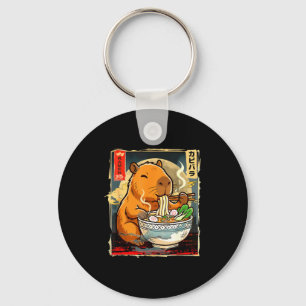 Chaveiro Presente de anime de capivara Kawaii comendo macar