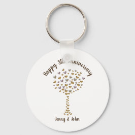 Chaveiro presente de aniversário de casamento de 5 wood