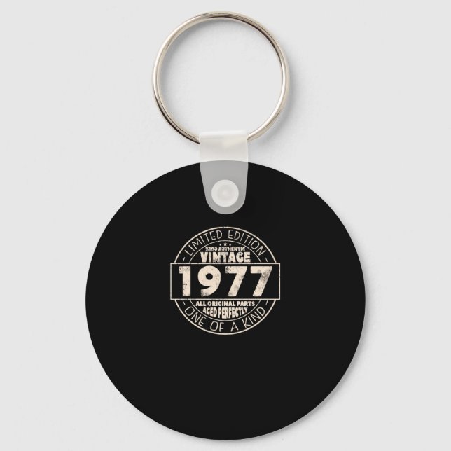 Chaveiro Presente de aniversário do Vintage 1977 (Frente)