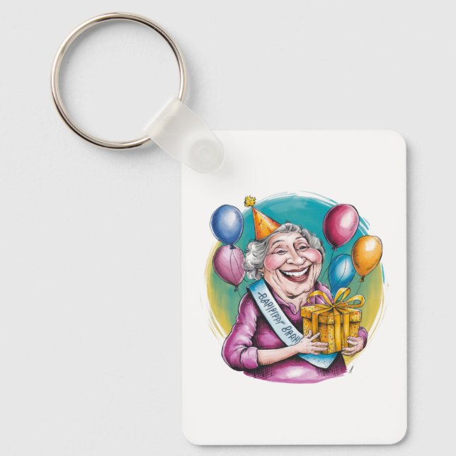 Chaveiro Presente de aniversário engraçado da Nana (Frente)