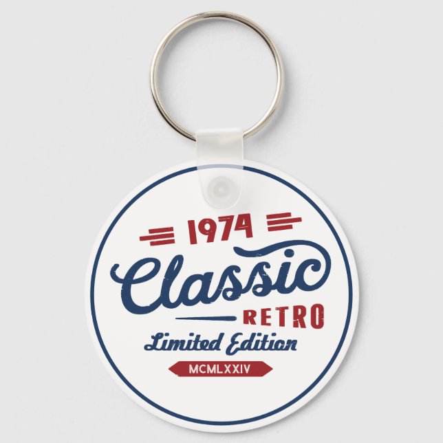 Chaveiro Presente de Aniversário Retroativo Clássico | Pers (Frente)