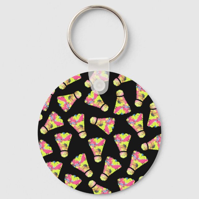 Chaveiro Presente de Badminton Shuttlecock Art (Frente)