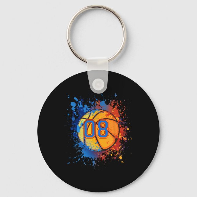 Chaveiro Presente De Basquete De Aniversário De 8 Anos Para (Frente)