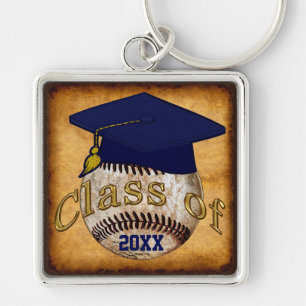 Chaveiro Presente de Beisebol Antigo para Graduado, Ano ou 