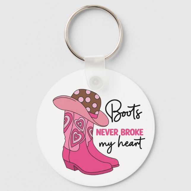 Chaveiro Presente de Botas de Cowboy Rosa para Mulher do Oe (Frente)