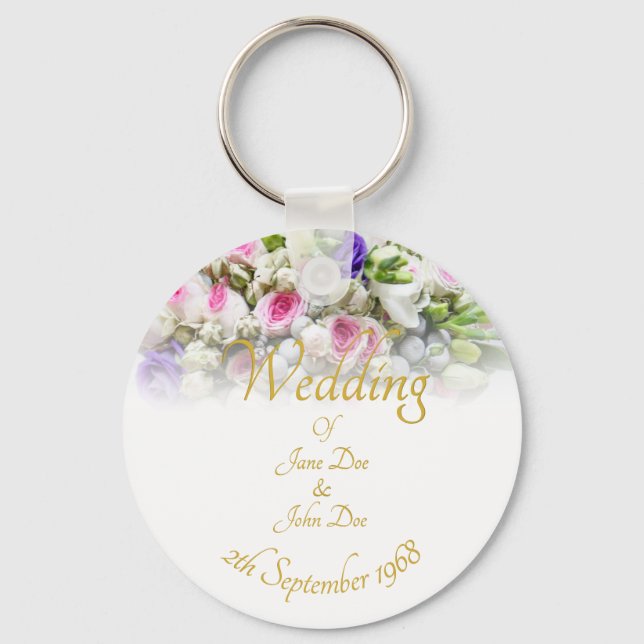 Chaveiro Presente de casamento - Noiva com buquê de casamen (Frente)