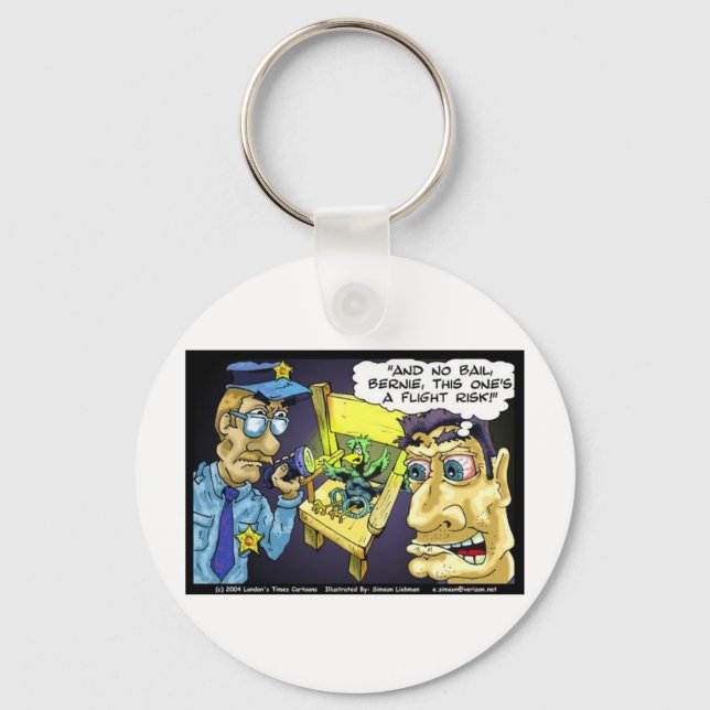 Chaveiro Presente de Desenho Animado de Pássaro Engraçado R (Frente)