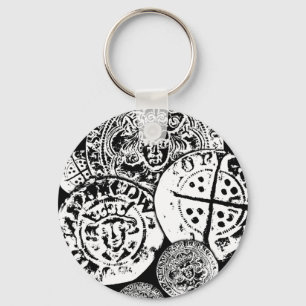 Chaveiro Presente de detecção de metais, moeda martelada