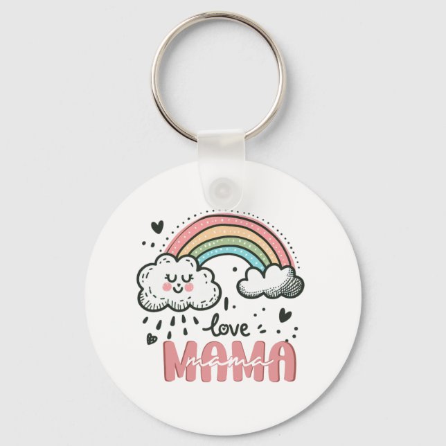 Chaveiro Presente de dia de as mães | Eu Amo Mamãe (Frente)